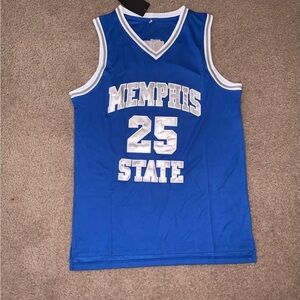 Penny Hardaway Nike Blue and White Memphis State Jersey